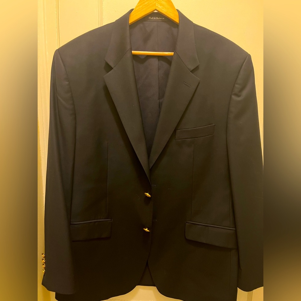 Men’s Lauren by Ralph Lauren brass button navy blazer